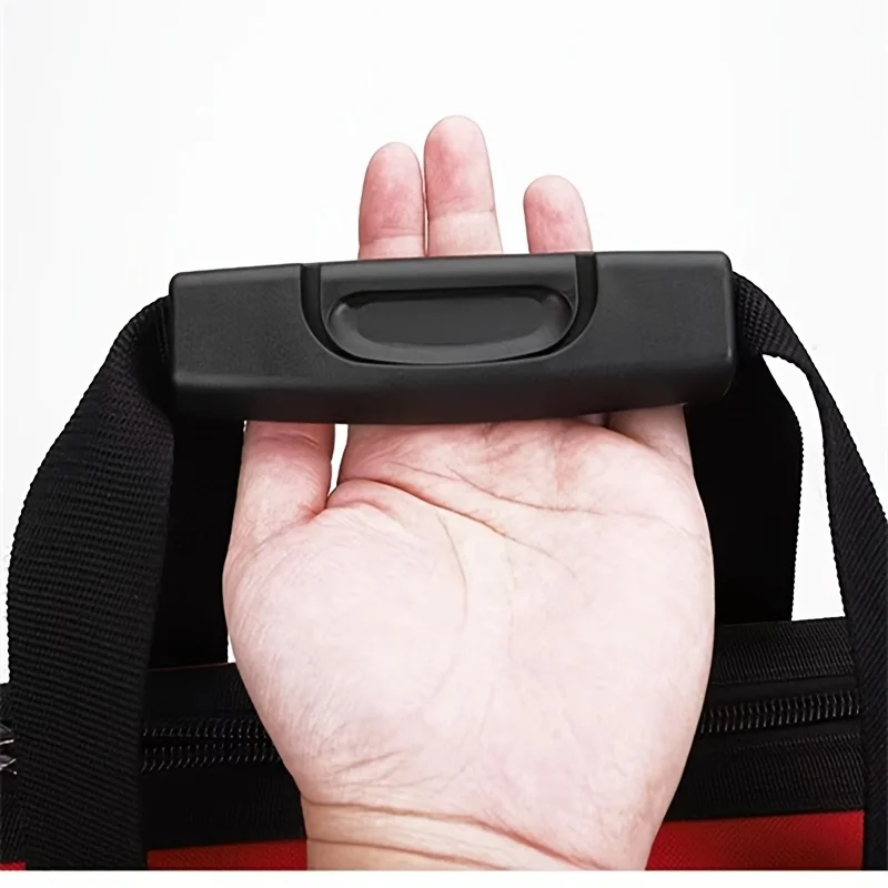 원피스 레드 17인치 19인치 21인치 전기 기술자용 공구 가방, 대형 포켓 캔버스 휴대용 옥스포드 천 수리 공구 상자, 매우 두꺼운 대용량 공구 가방, 전기 기술자, 주택 개조, 낚시 및 다양한 수리 작업에