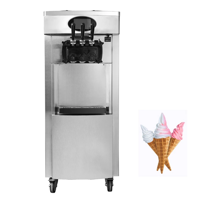 

Commercial Soft Serve Ice Cream Maker Vertical Ice Cream Machine Stainless Steel Ice-cream Making Machine 2200W
