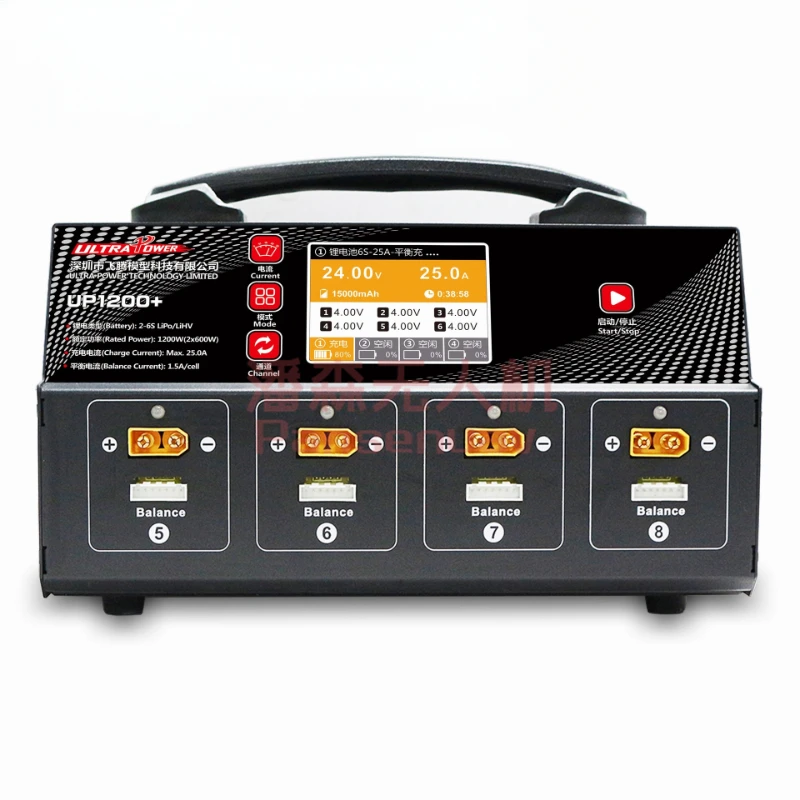 

UP1200+ eight-way smart charger with screen/total power 1200W; charging current: 25A