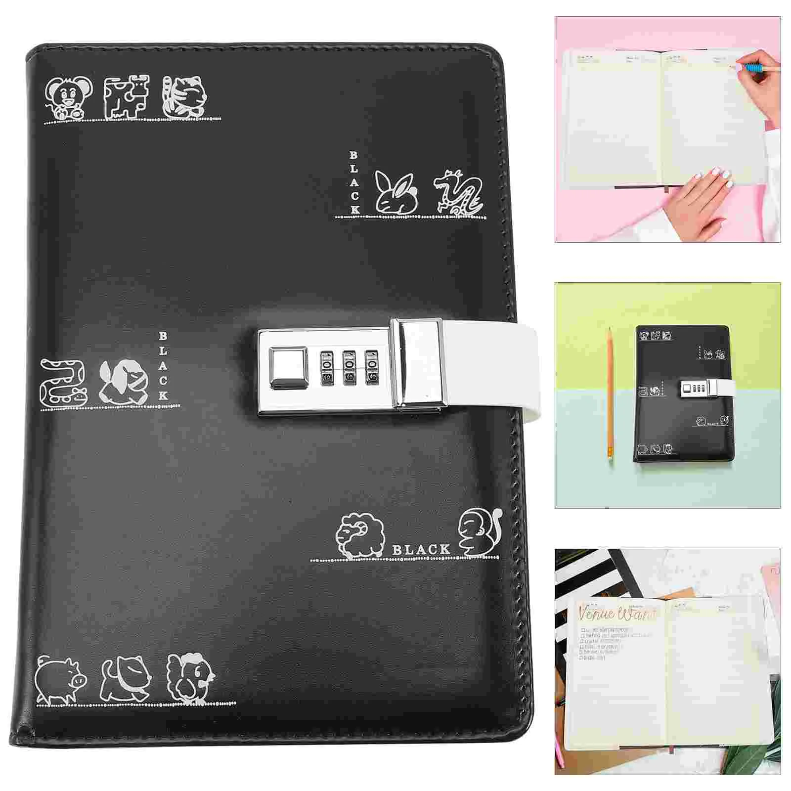 

The Notebook Lock Journal Corporate Kit Cartoon Password Books Locking Small Girl Diary
