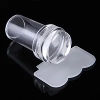 1pcs Transparent Silicone Nail Art Stamping Kit French Design For Manicure Plate Stamp Polish Seal Two Side Stamper Scraper Tool 2