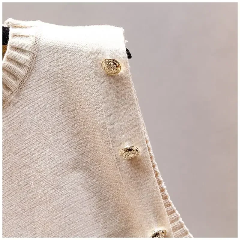 Women's waistcoat spring and autumn outer wear pullover sweater fashion casual new ladies sleeveless round neck knitted top