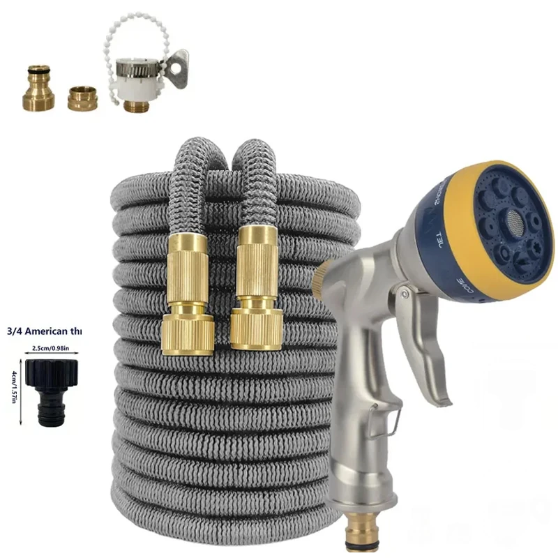 Tubo Espandibile Per Irrigazione Tubo Da Giardino Espandibile Magic Hose 100 Piedi - Flessibile, Leggero, Facile Da Usare Canna Acqua Estensibile