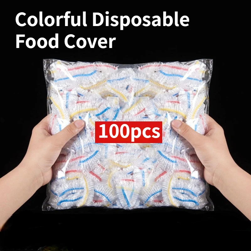 

Disposable Colorful Cling Film Cover Food Grade Fresh-keeping Plastic Bag Dust Elastic Cover Kitchen Refrigerator Accessories