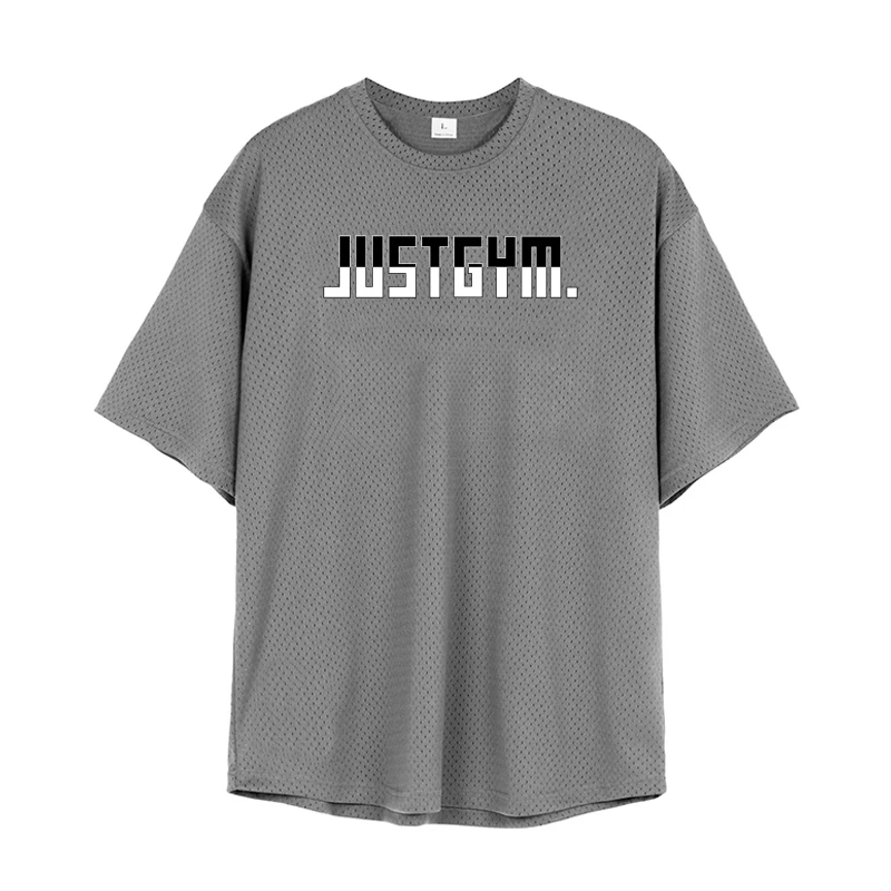 تي شيرت صيفي للجري الرياضي بأكمام قصيرة وشبكة سريع...