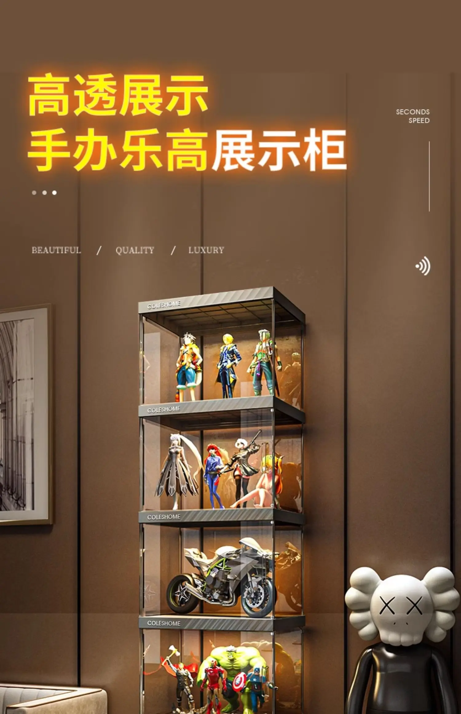 Description Picture 3 of itemVanity Luxury Living Room Cabinets Corner Display Storage Bedroom Living Room Cabinets Nightstands Gabinete Hotel Furniture