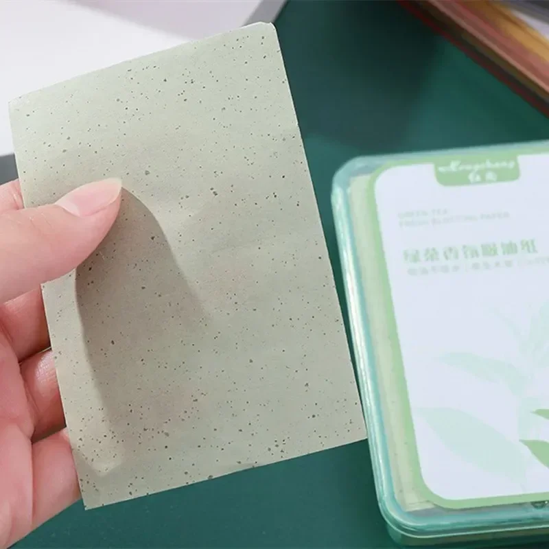 300pcs/box Portable Facial Absorbent Paper Oil Control Wipes Green Tea Absorbent Sheet Matcha Oily Summer Face Cleaning Tools 2