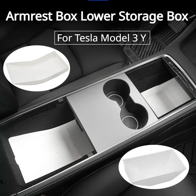 

Armrest Box Hidden Box for Tesla Model 3 Y Central Control Lower Storage Boxes Non-slip Mat Stowing Tidying Car Accessories 2023