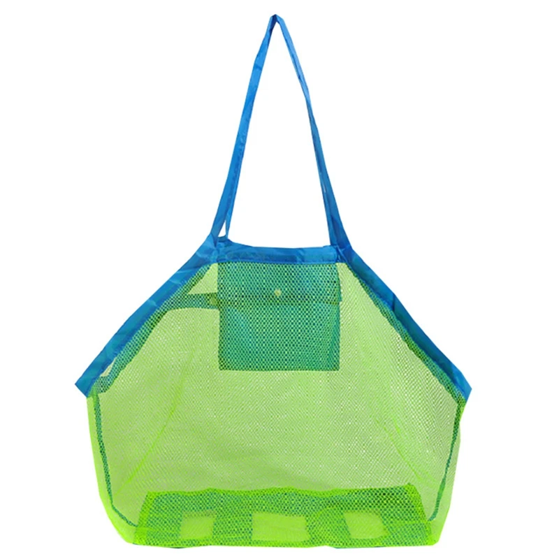 Beach Protable Soft Mesh Bag Kids Toys Storage Bags Swimming Large Beach Green Bag for Towels Women Cosmetic Makeup Bag