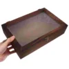 Retro Wooden Box Glass Cabinet Wooden Storage Box Tea ganizer Jewelry Display Case Miscellaneous Holder 5