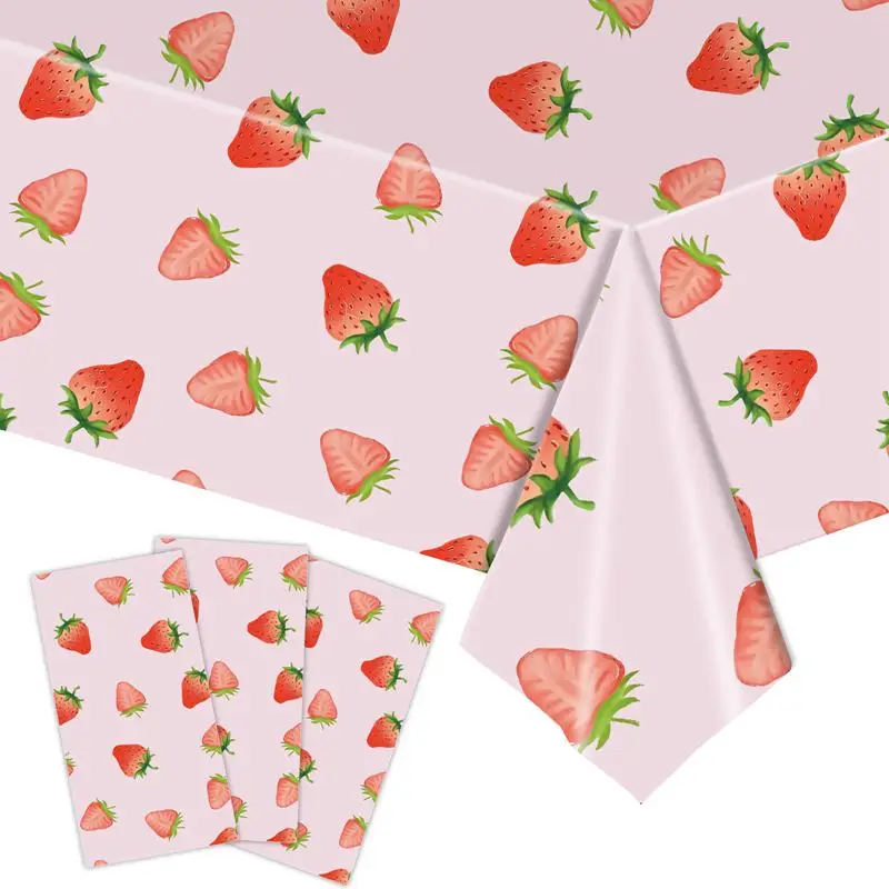 Strawberry-Themed Pink Party Tableware Set