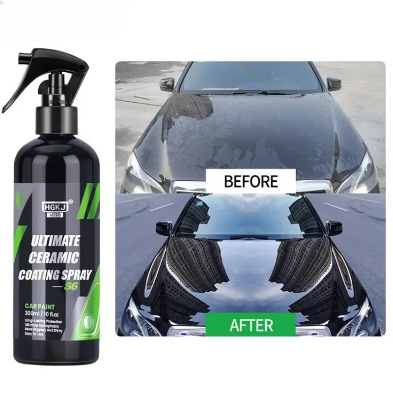 

Nano Ceramic Car Coating Spray Paint Care HGKJ S6 Wax Hydrophobic Scratch Remover High Protection 3 in 1 Car Coating Detailing