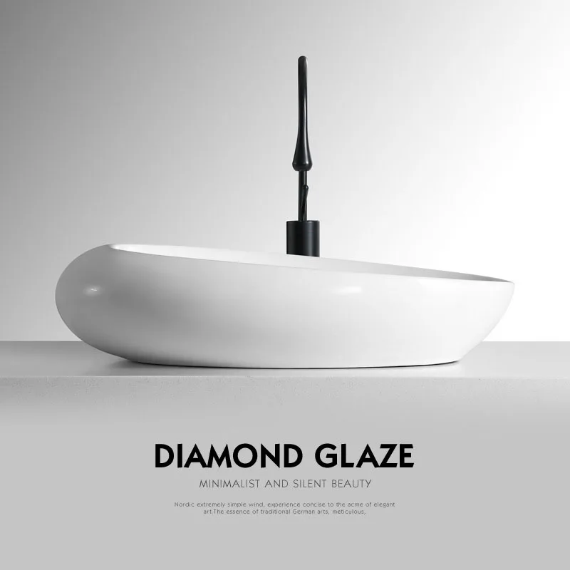 Creative And Fashionable Tabletop Basin, Artistic Basin, Washbasin, Washbasin, Bathroom, Personalized Oval Shaped