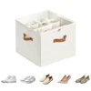 Shoe Organizer, Fabric shoe hanger with Cover, Adjustable Dividers for Shoe storage drawer Box Container  Cube Box Fits 14 Pairs 1