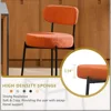 Bar Stools Set of 4,24 Inches Modern Counter Height Bar Stools with Curved Back Metal Legs, Orange Upholstered Boucle Barstools 4