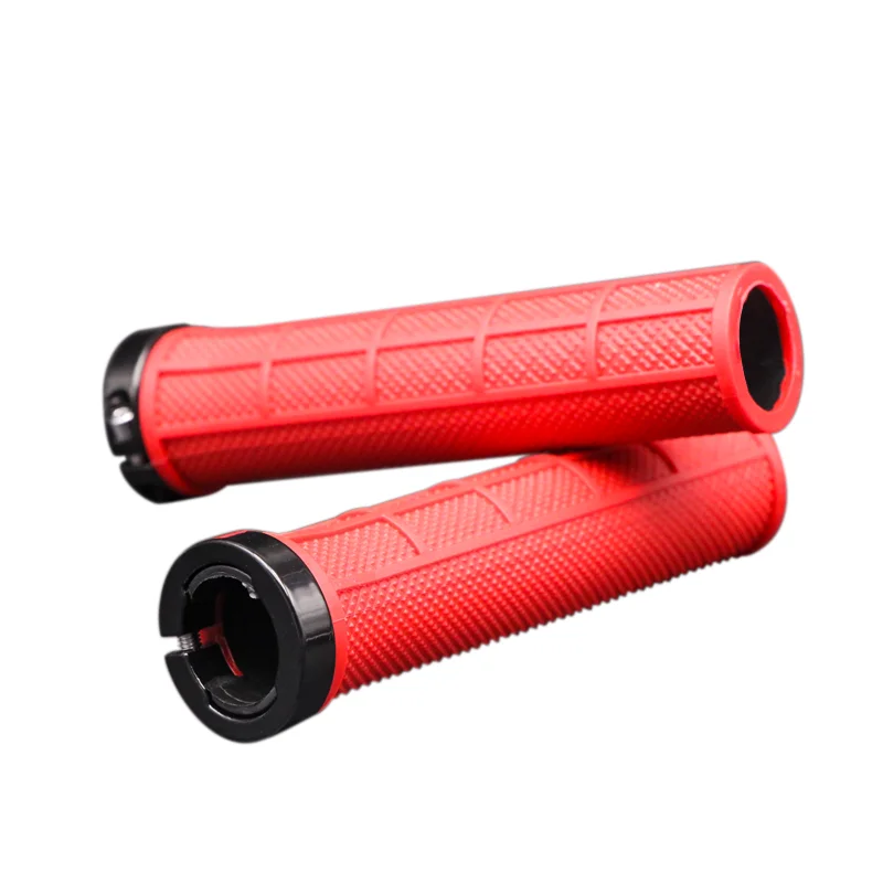 Mountain Bike Grips Single-Sided Locking Anti-Slip Shock-Proof Bicycle Handlebar Cover TPR Rubber Comfortable MTB Accessories