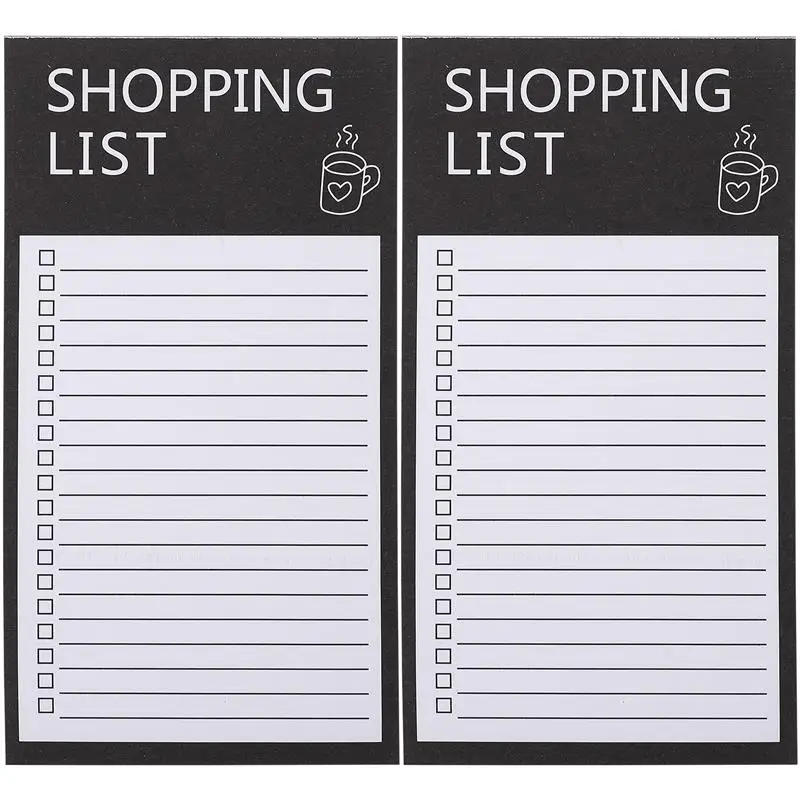 2 Books of List Notepad Tearable Shopping List Notepad Magnetic Planning Memo Pad Handheld Grocery List Pad Block notes