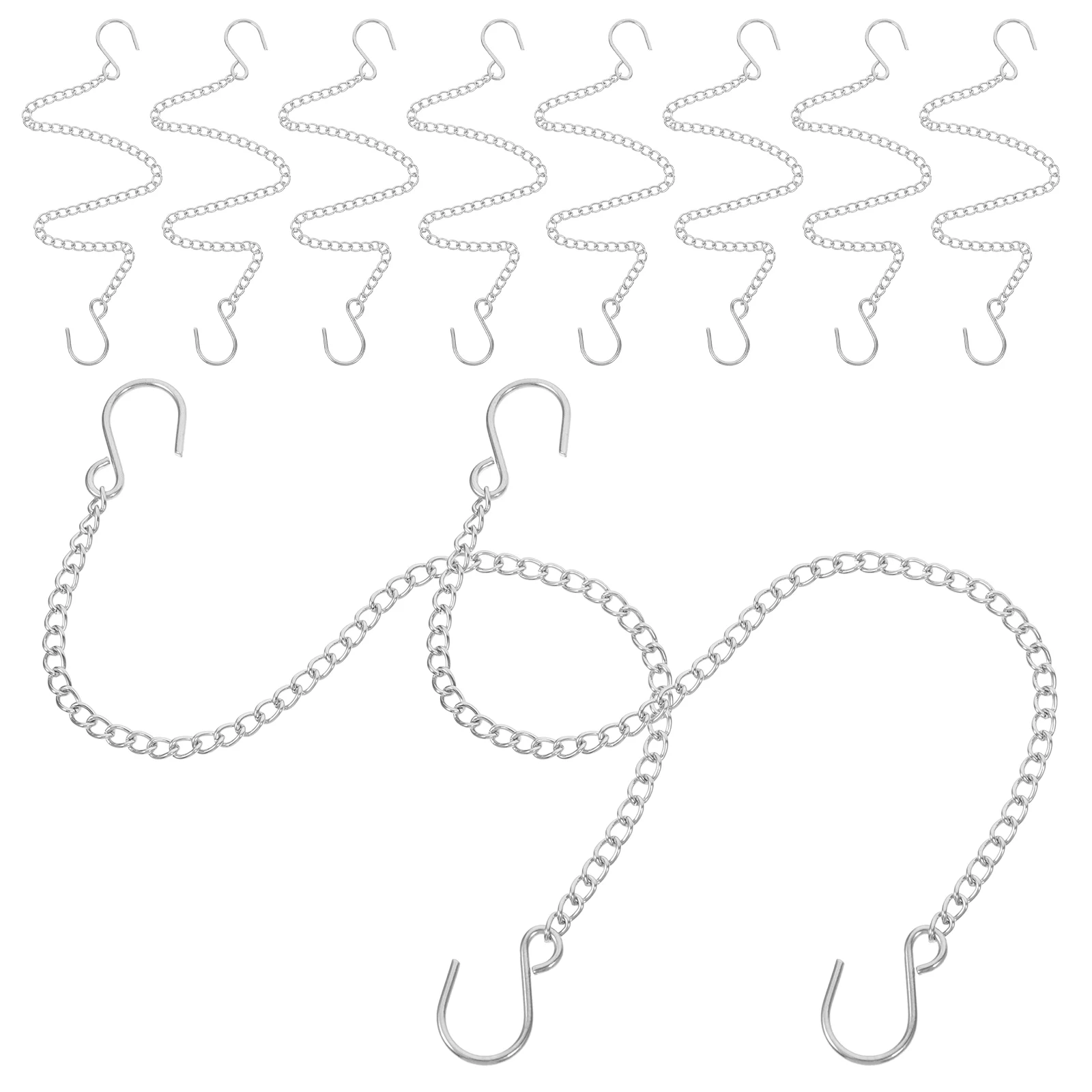 10 Pcs House Plate Hanging Chain Stainless Steel Chains Plant Bird Feeder Pendant Picture Hook Ornaments Hangers