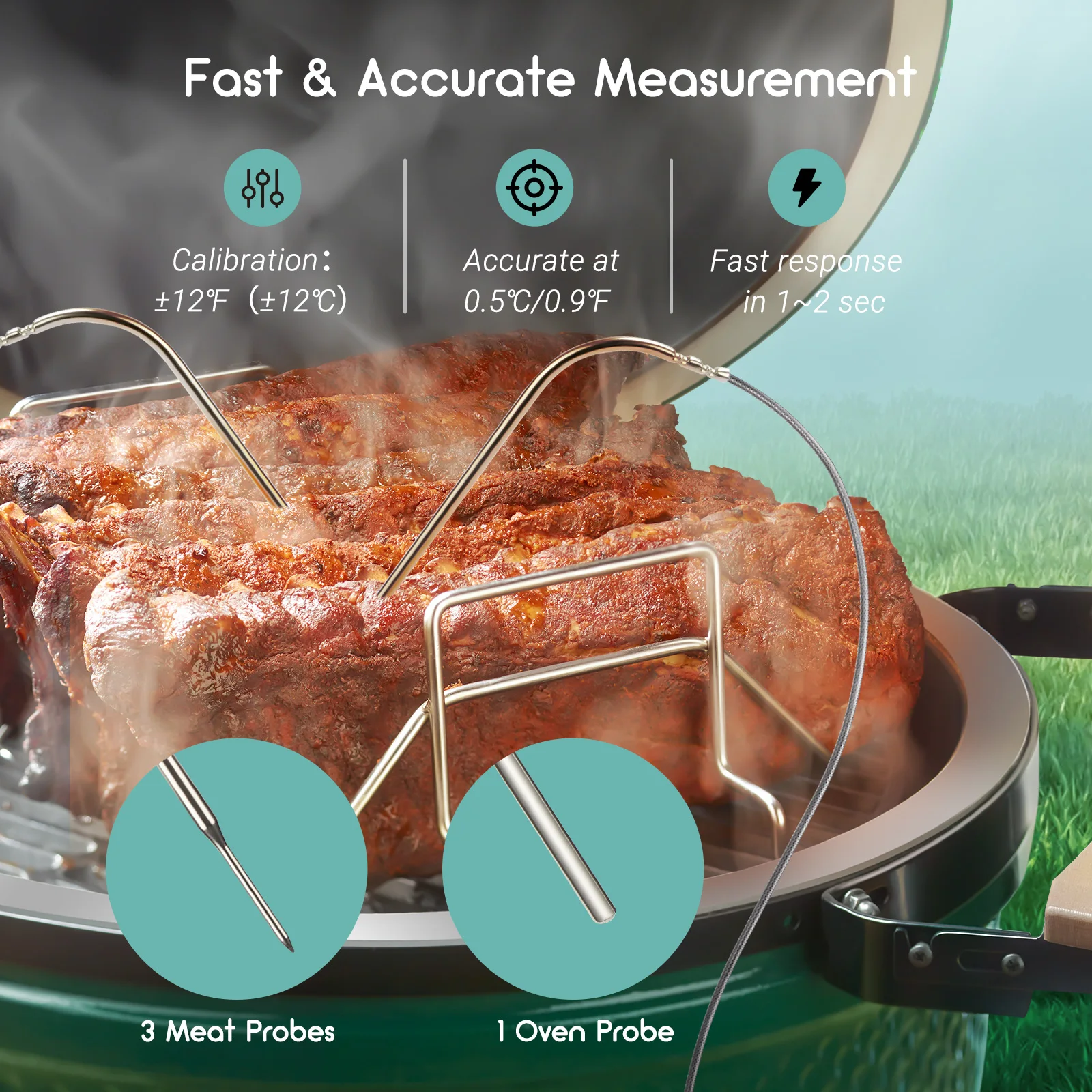 WiFi Smokers Controller BBQ Thermometer Bluetooth Oven Cooking Meat APP  Control