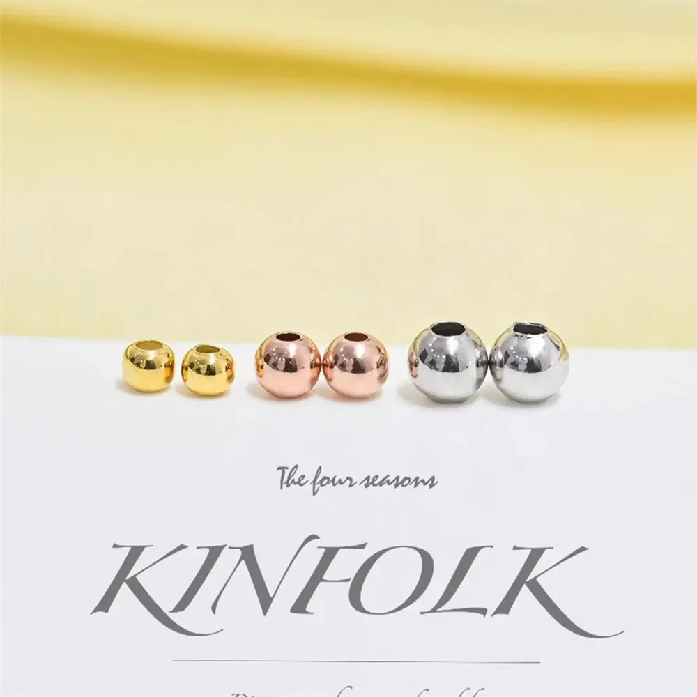 

DIY Pearl Accessories S925 Sterling Silver Buckle Beads Non-Allergic Non-Fading String Pearls Glossy Sterling Silver Gold Beads