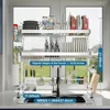 Over The Sink Dish Drying Rack, 3-Tier Drying Drainer Rack Over Sink Stainless Steel Adjustable , 6