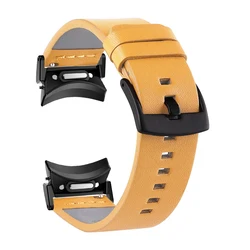 Premium No-Gaps Leather Band with Quick-Fit Magnetic Buckle Strap for Watch 6 classic 47mm (LBrB)