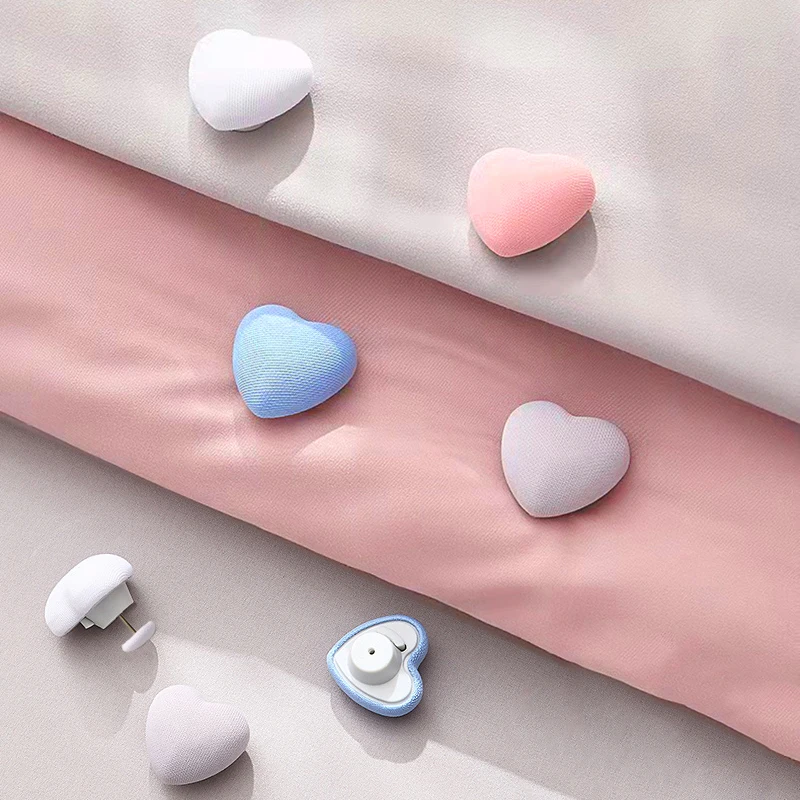 Bed Sheet Clips, 4PCS Heart Shaped Mushroom Quilt Holder, Macaron Non-slip, One Key To Unlock