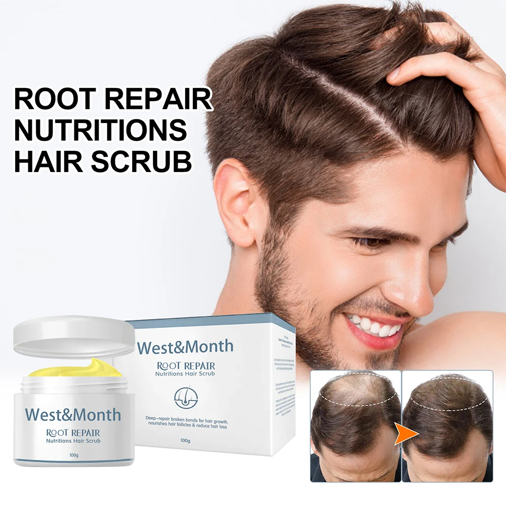 

100g Nourishing Hair Scrub Anti Hair Loss Treatment Repair Scalp Frizzy Damaged Hair Growth Cream Moisturizes Roots Solid Hair