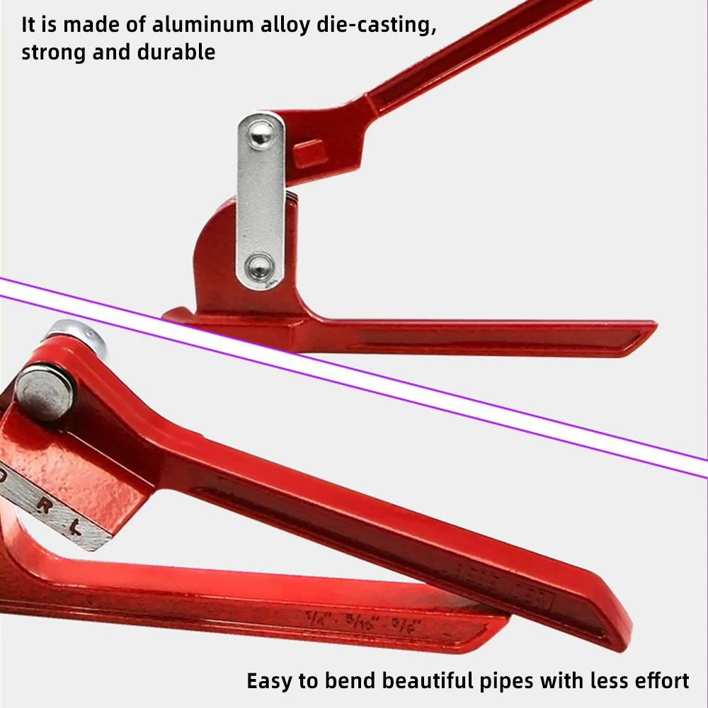 Tube Bender 1/4" 5/16" 3/8" Brake Pipe Rolling Brass Copper Tube Pipe Manual Bending Tool Type Fuel Brake Bender Hand Tool