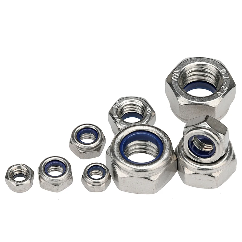 Description Picture 2 of item2pcs Nylock Nut Lock Nuts M14 M18 M16 M20 304 Stainless Steel Hex Self-locking Locking 316 Material