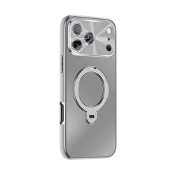Enhanced Magnetic Phone Case with Rotating Ring Holder and Matte Finish - iPhone 15 Pro (GRAY)