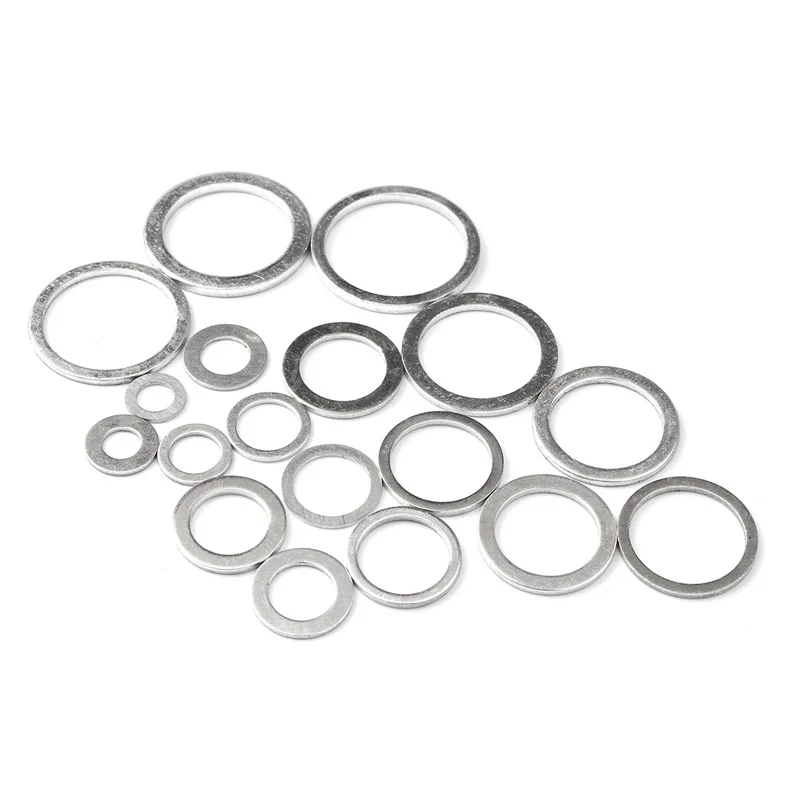 뜨거운 판매 200/280/450Pcs 알루미늄 플랫 가스켓 와셔 모듬 가스켓 금속 씰링 와셔 모듬 알루미늄 씰링 링