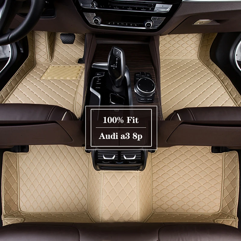 

Кожаные автомобильные коврики на заказ для Audi A3 8P 2008 2009 2010, автомобильные коврики, коврики, подкладки для ног, детали интерьера, аксессуары, поворот, шины