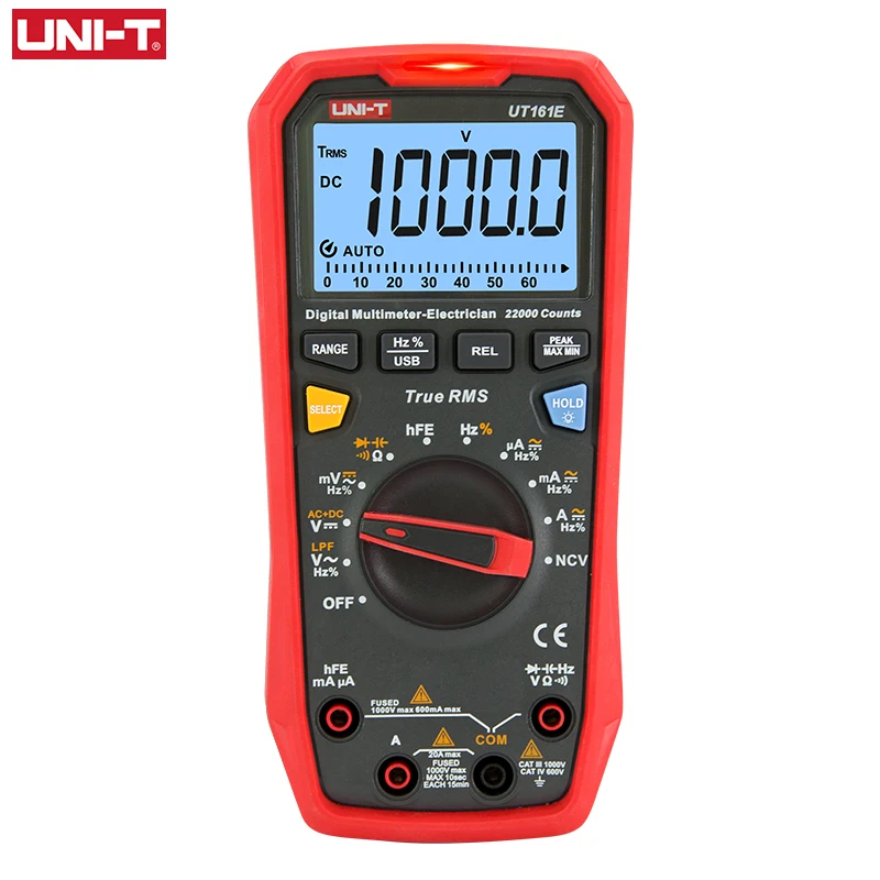 Uni-T Digitale Intelligente Multimetro Professionale Ut161B Ut161D Ut161E Vero Rms Ac Dc Corrente Tester Voltmetro Amperometro Misuratore Di Frequenza