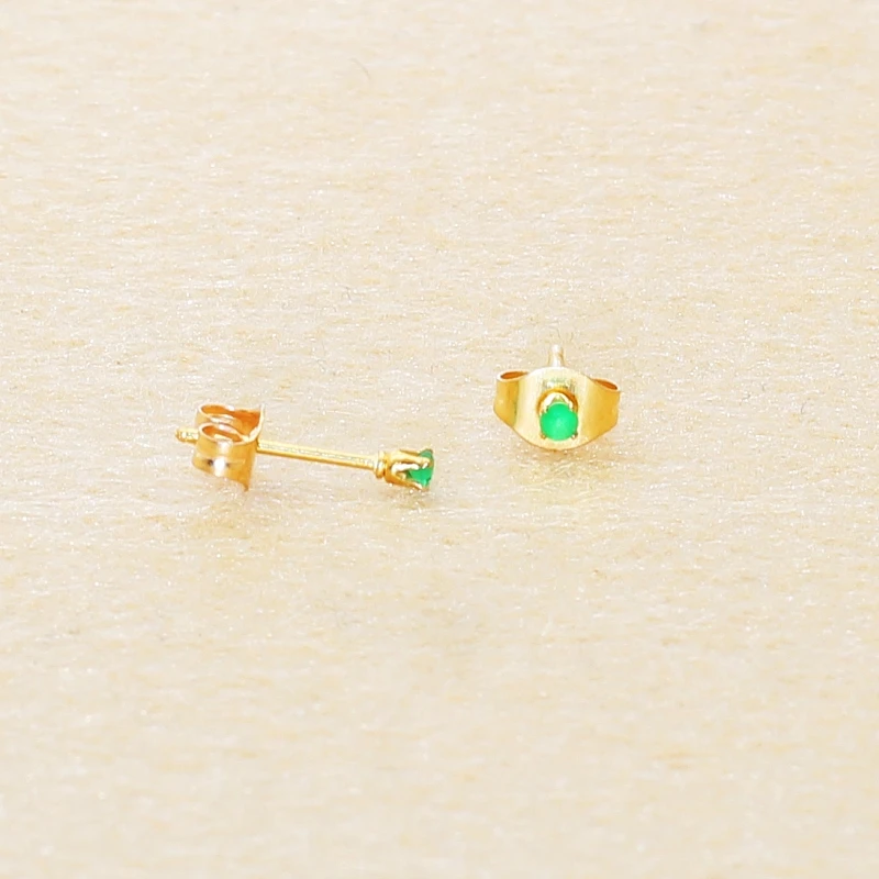 Ohrstecker aus 316l-Edelstahl mit grünen Vintage-Glassteinen, IP-Beschichtung, kein Verblassen, allergiefrei, hochwertiger Schmuck, Geschenk – Detail 9