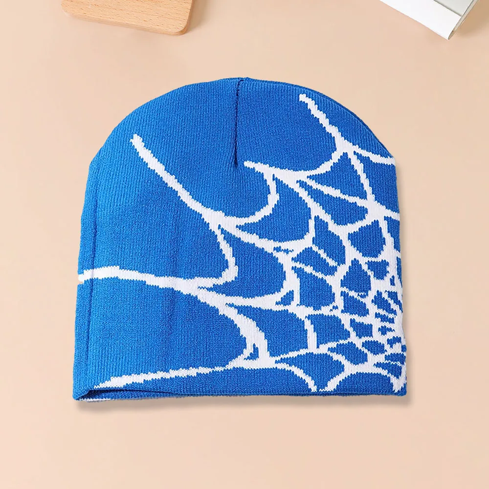 1pc Spiderweb Pattern Knitted Beanie Hat For Men Multi Colored Fashionable Warm Hat Suitable For Autumn And Winter Knitted Hat Knitted Cap Knitted Beanie Embroidered Beanies Skullies Beanies Cotton Beanie Fashion Beanies