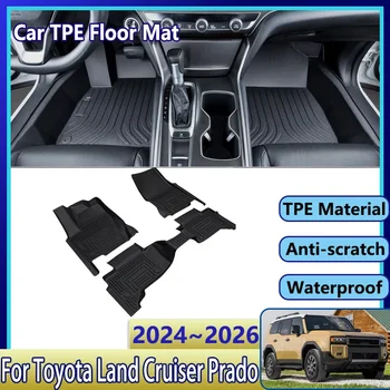 Tappetino per auto per Toyota Land Cruiser Prado J250 250 Accessori 2024 2025 2026 Tappetino per tappeti di fango impermeabile Set completo Tappeto