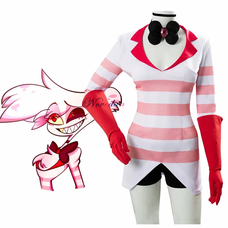 

Hazbin Cosplay Hotel Dust Angel Cosplay Costume Uniform Women Girls Birthday Party Dress Carnival Halloween Costume
