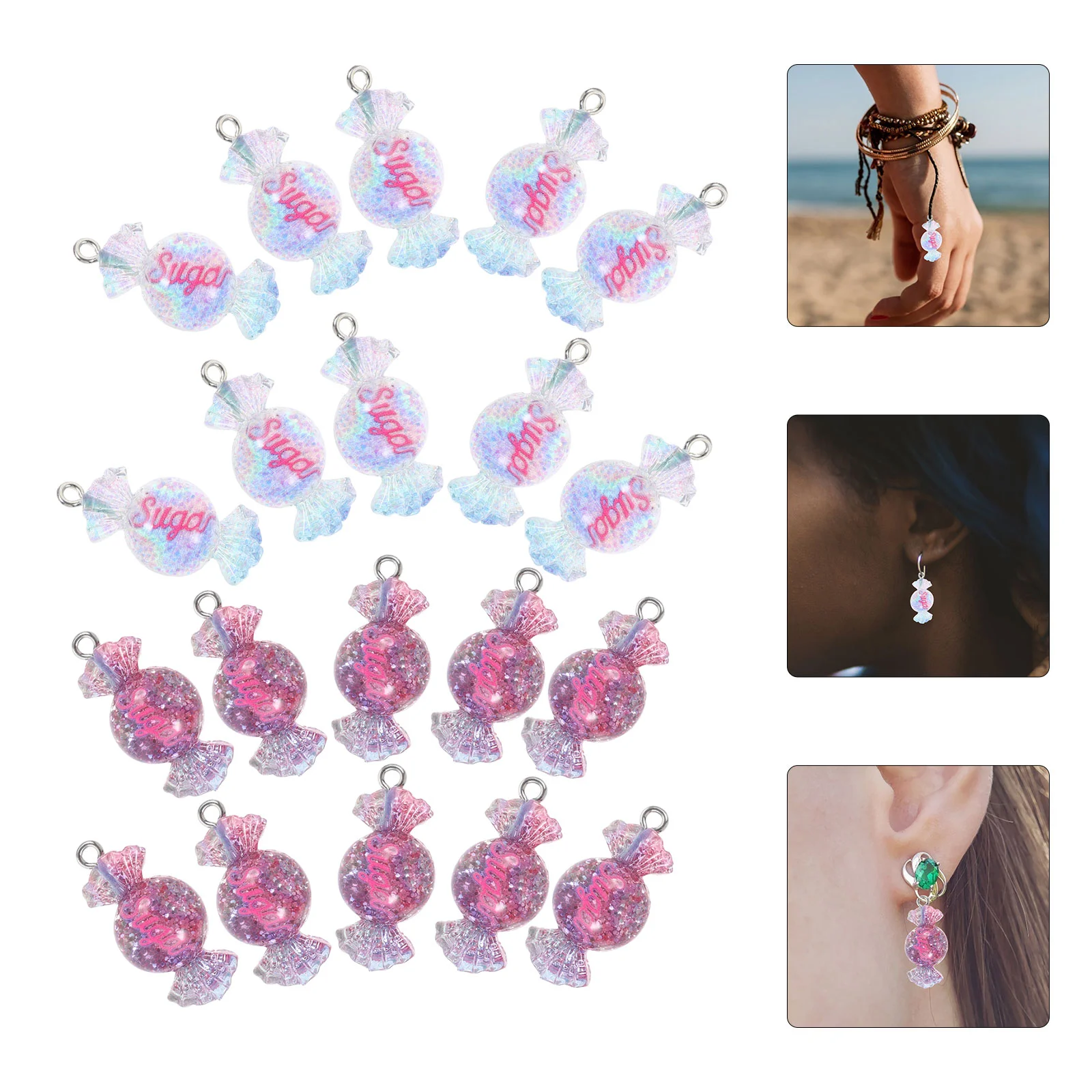 

20pcs Candy Charms Jewelry Making Charms Key Chain Necklace Crafts Making Charms