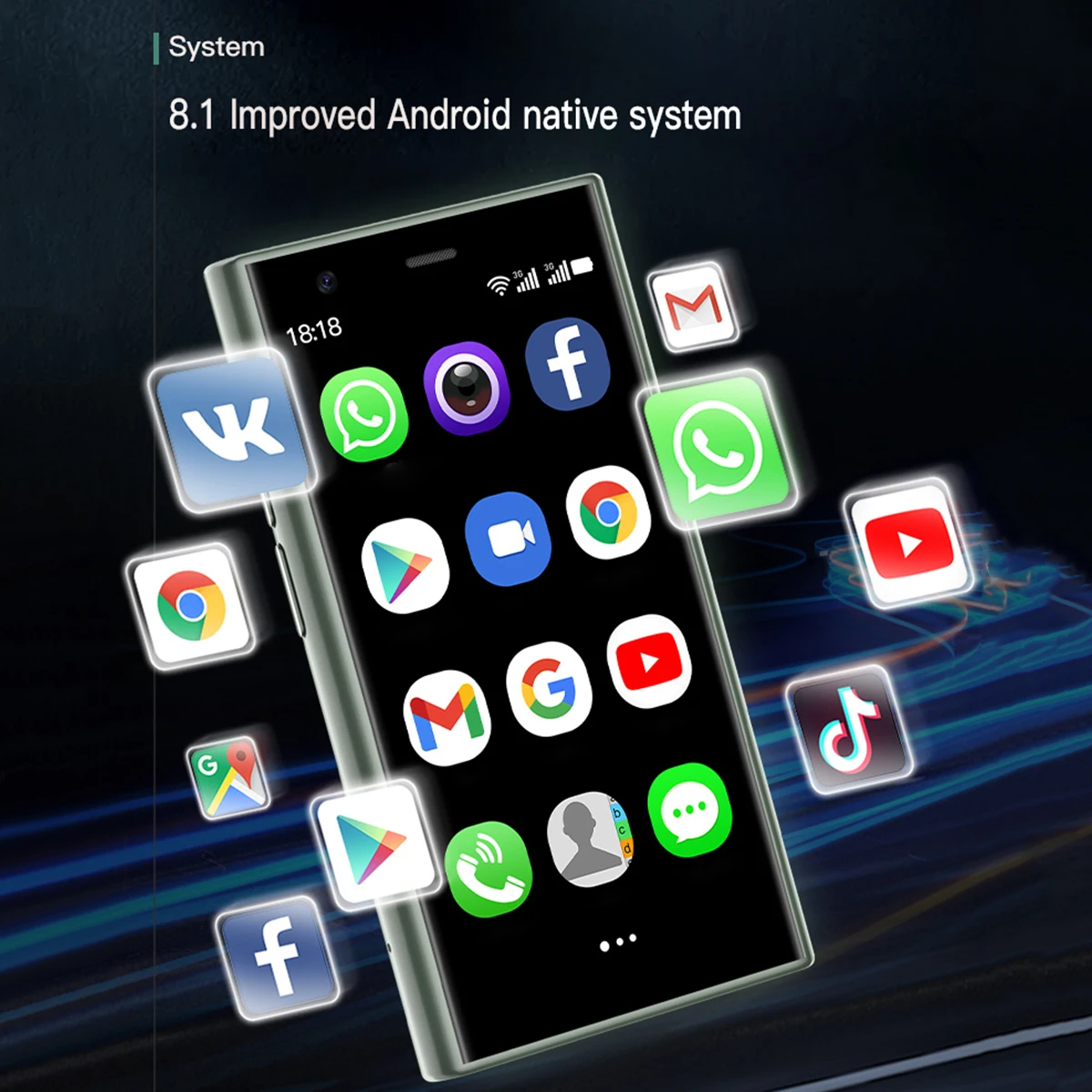SOYES S23 Pro 3.0" Android8.1 Mini Smartphone 2GB RAM 16GB ROM Dual SIM Standby 1000mAh 3G Network Compact Mobile Phone 5