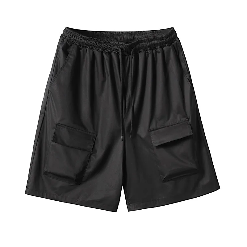 Casual Pants for Men Multi-pocket Summer Thin Loose Knee Length Streetwear High Street Wide Shorts Elastic Waist Cargo Shorts