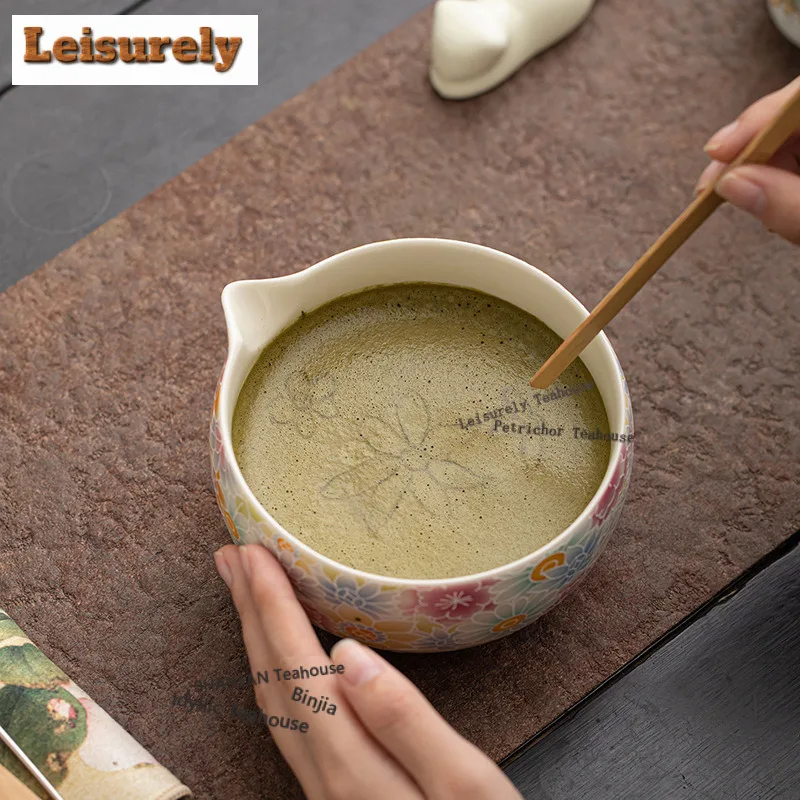 Wan Flower Matcha Set Eight-piece Ceramic Chinese Tea Bowl Cup Hundred Book Stand Whisk Imitation Song Dynasty Accessories Craft