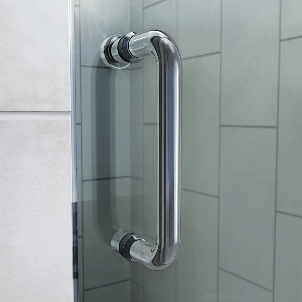Semi-Frameless Pivot Shower Door in Brushed Nickel,Tempered Glass,Brushed Nickel 5