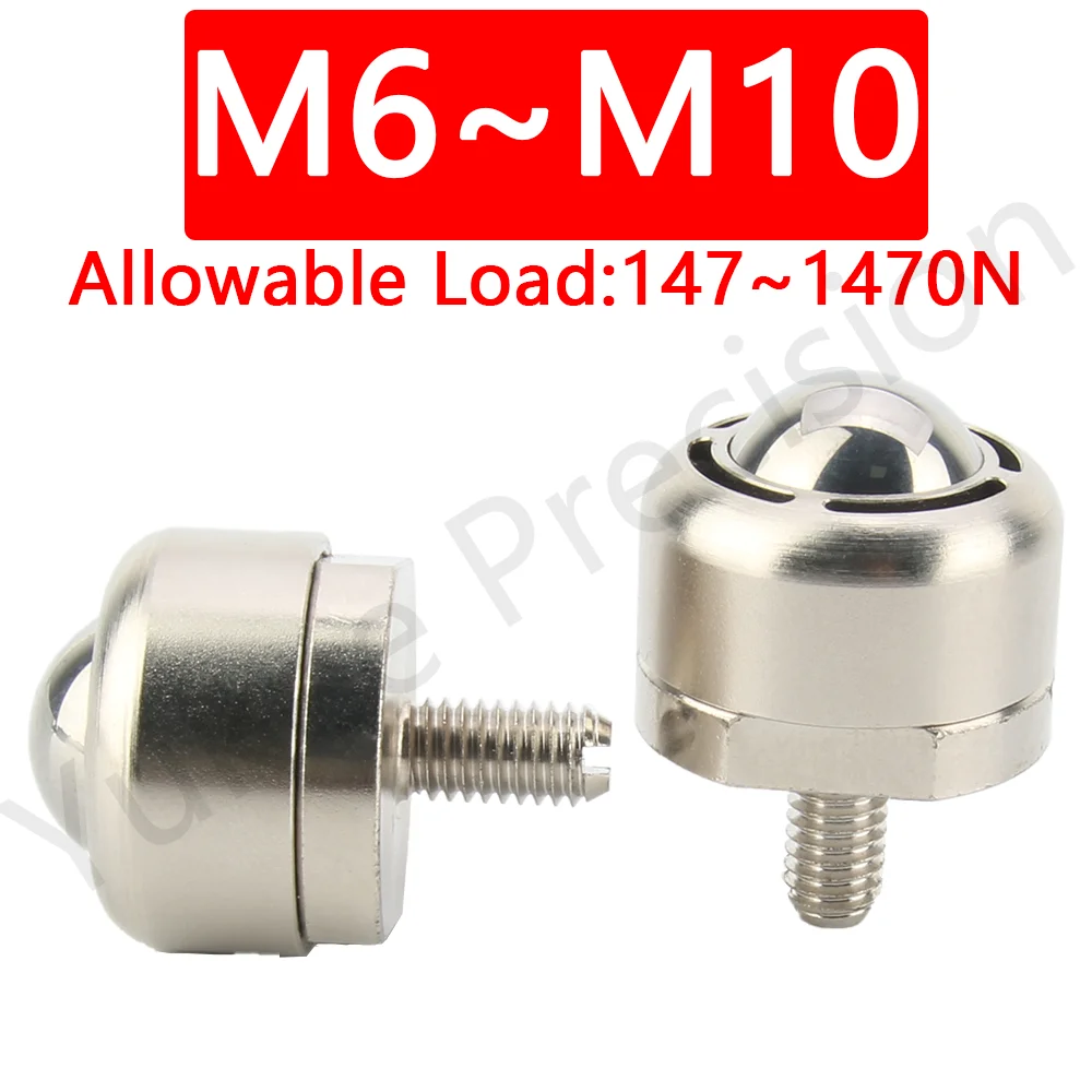 

YK334 Factory Sale Stainless Steel Rollers Ball Bearing Ball Transfer Rollers Studs Mounts Dustproof Allowable Load 147~1470N