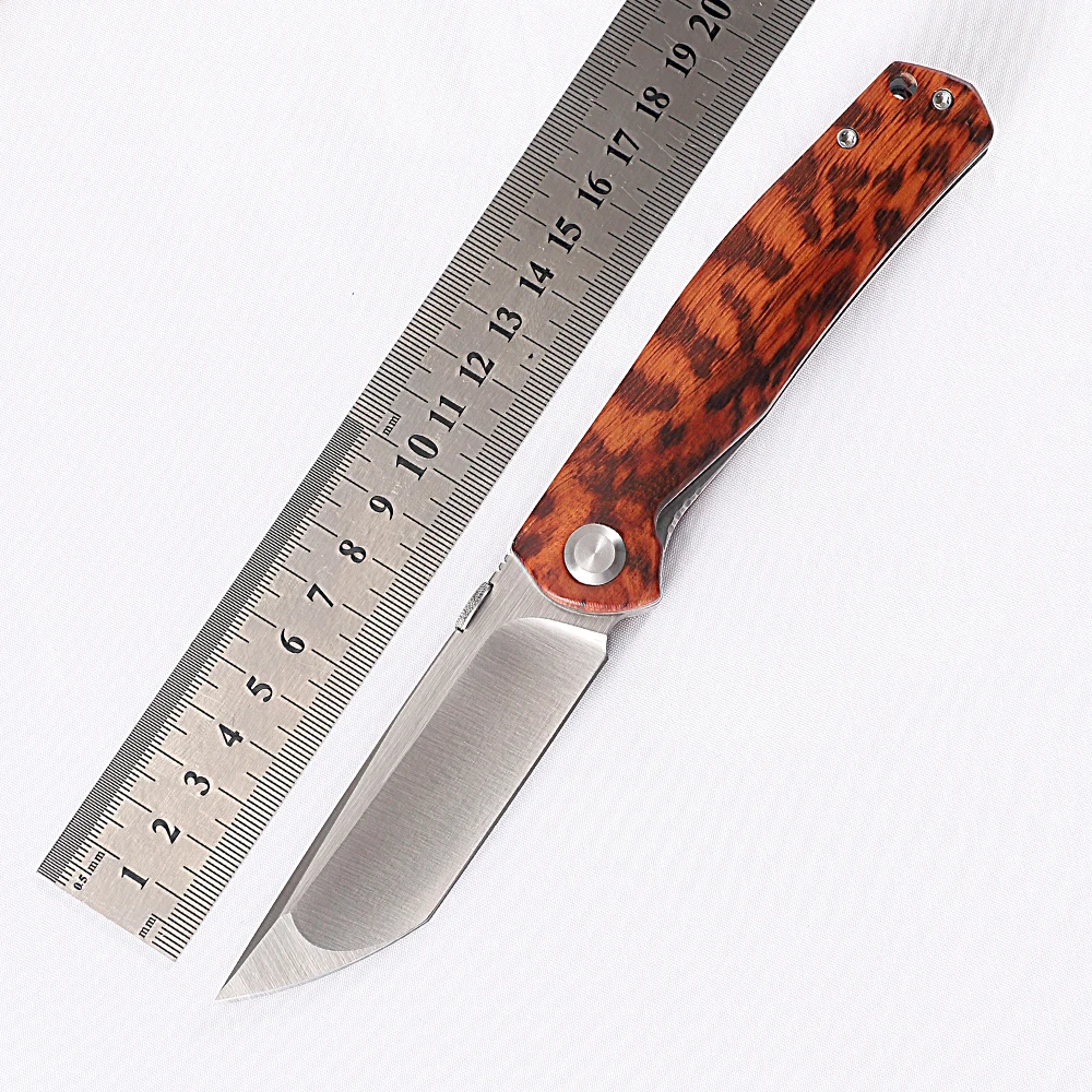 

M390 powder steel serpentine wood folding knife outdoor camping survival kitchen knife EDC fishing knife
