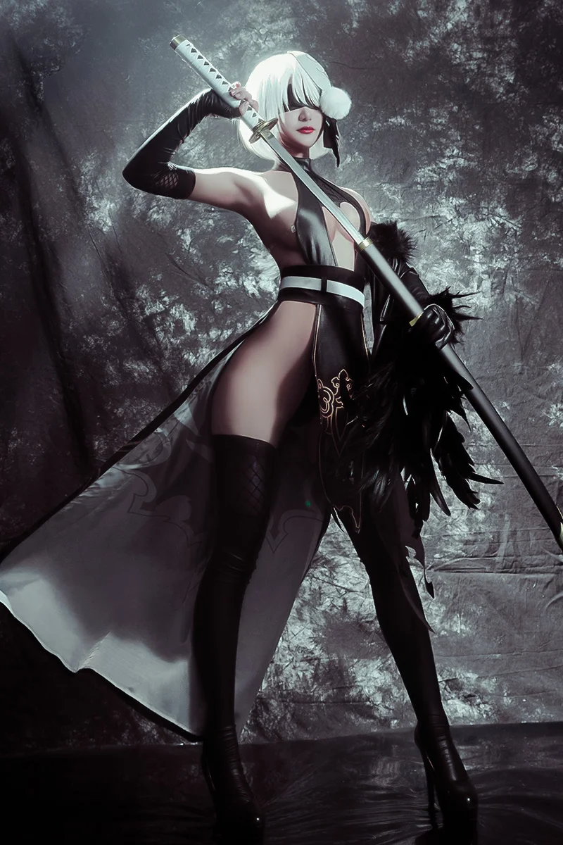 S④3 ニーアオートマタ　ヨルハ部隊　2B チャイナドレス　眼帯　セクシー　コス S④3 ニーアオートマタ ヨルハ部隊 2B チャイナドレス 眼帯