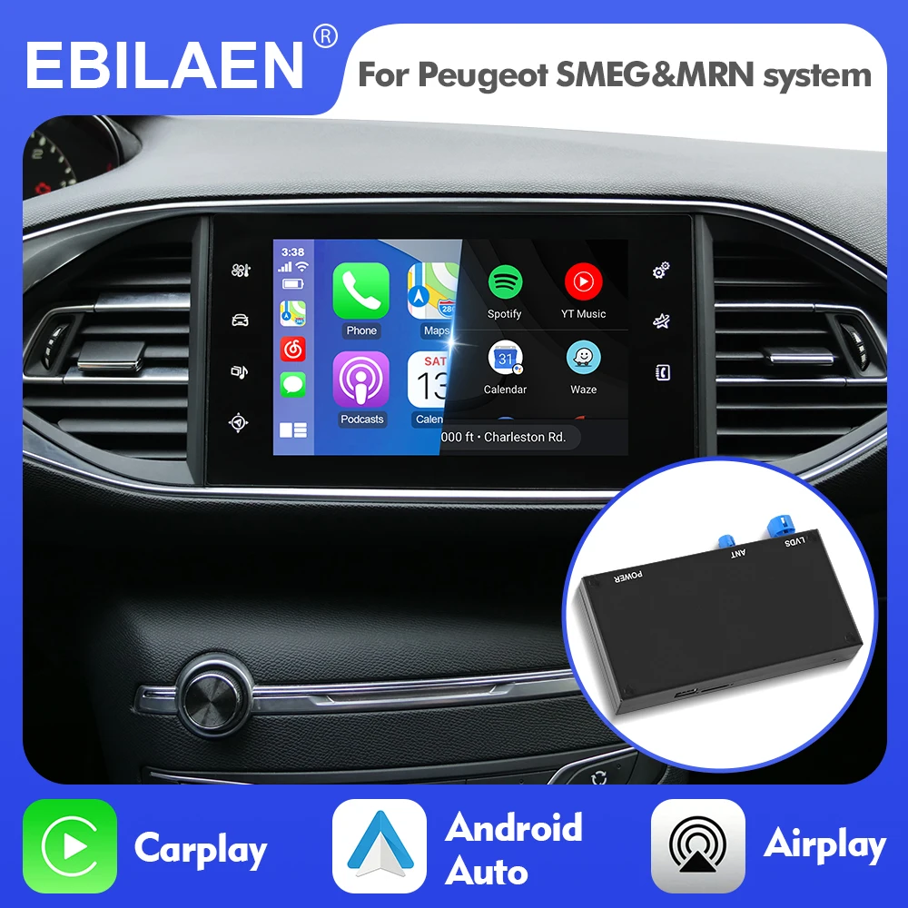 EBILAEN – boîte Carplay sans fil, pour Peugeot citroën SMEG SMEG ...
