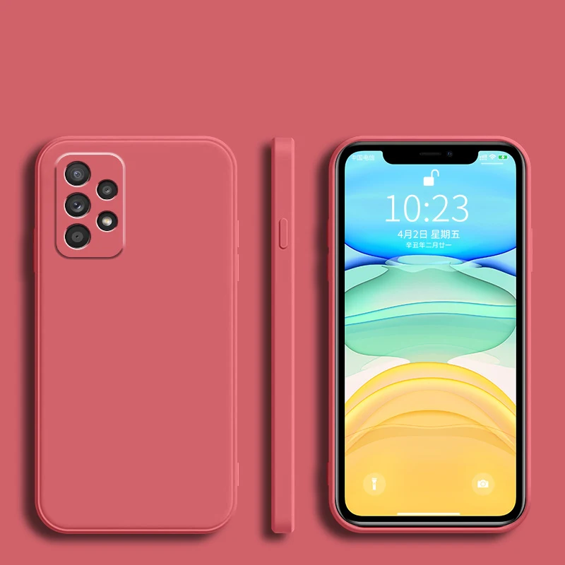 Solid Color Square Soft Silicone Camera Protective Back Cover