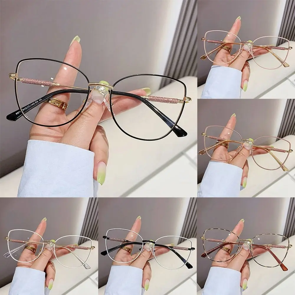 

Cat Eye Metal Eyeglasses Frame Computer Goggles Women's Anti Blue Light Glasses Support Customized Optical Glasses