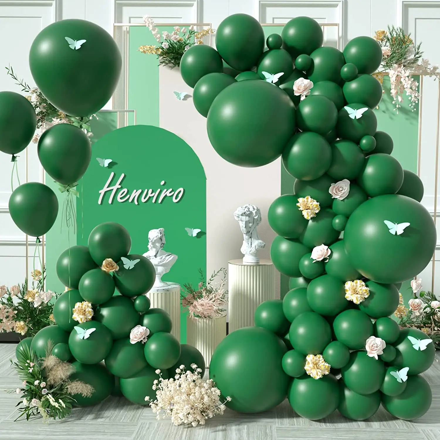 

5/12/18 Inch Woodland Animals Party Dark Green Foil Balloons Birthday Graduation Valentines Day Baby Shower Wedding Decorative